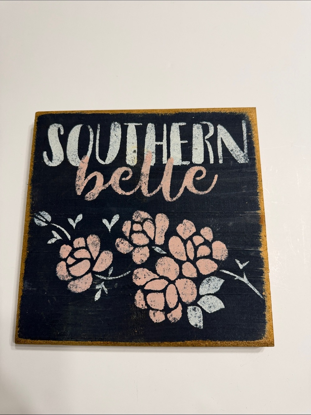 Southern Belle Floral Wall Art - Pink Flowers on Black